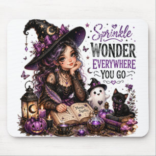 CUTE FUNNY HALLOWEEN GIRL WITH FUNNY SAYING MOUSE MAT