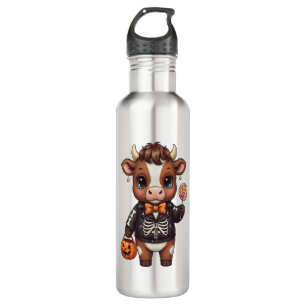 Cute Funny Halloween Highland Cow 710 Ml Water Bottle