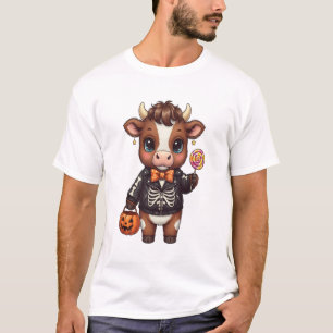 Cute Funny Halloween Highland Cow T-Shirt