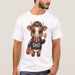Cute Funny Halloween Highland Cow T-Shirt
