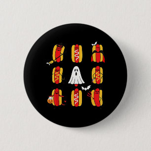 Cute Funny Halloweiners Hot Dog Ghosts Halloween 6 Cm Round Badge