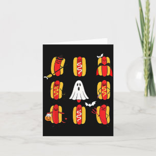 Cute Funny Halloweiners Hot Dog Ghosts Halloween Card