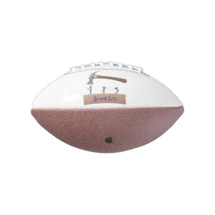Cute, funny hammer and nails cartoon illustration american football