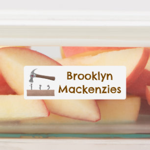 Cute, funny hammer and nails cartoon personalised 