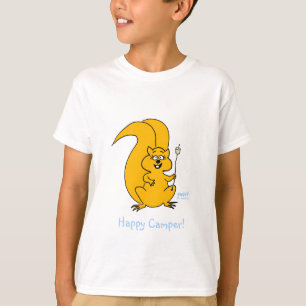 Cute Funny Happy Camper Squirrel Camping T Shirt