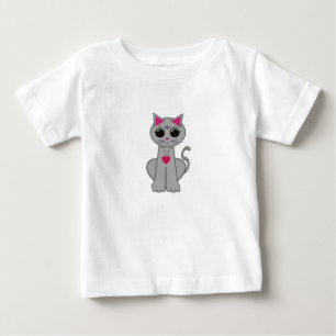 Cute Funny Happy Grey Cat Baby T-Shirt