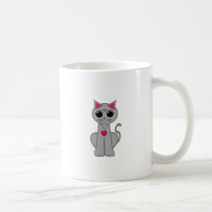 Cute Funny Happy Grey Cat Coffee Mug