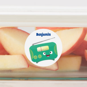 Cute funny happy retro radio cartoon