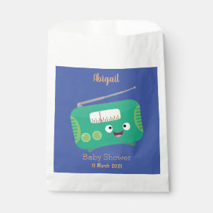 Cute funny happy retro radio cartoon favour bags