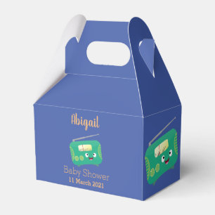 Cute funny happy retro radio cartoon favour box