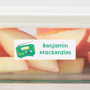 Cute funny happy retro radio cartoon personalised