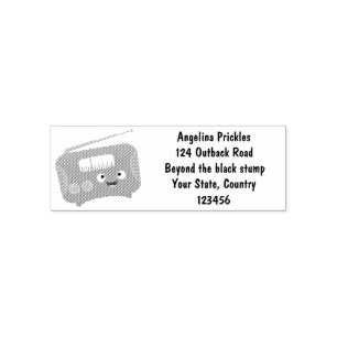 Cute funny happy retro radio cartoon self-inking stamp
