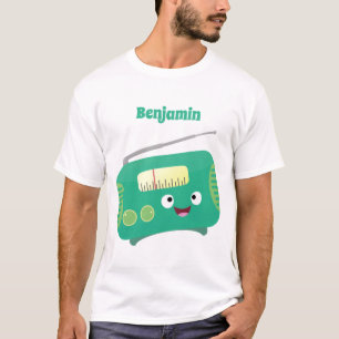 Cute funny happy retro radio cartoon  T-Shirt