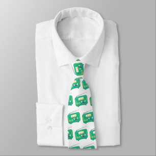 Cute funny happy retro radio cartoon tie