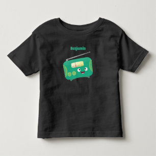 Cute funny happy retro radio cartoon  toddler T-Shirt