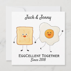 Cute Funny Happy Toast Eggcelent Together