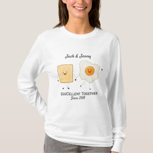 Cute Funny Happy Toast Eggcelent Together T-Shirt