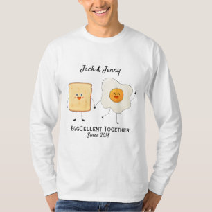 Cute Funny Happy Toast Eggcelent Together T-Shirt