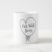Cute Funny Heart Uplifting Character Get Well Soon
