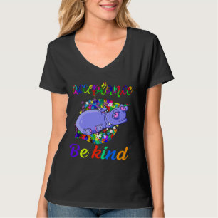 Cute Funny Hippo Autism Awareness Kids Be Kind T-Shirt