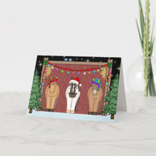 Cute Funny Horses Christmas Holiday