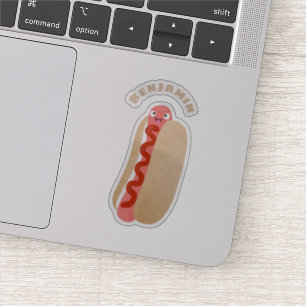 Cute funny hot dog Weiner cartoon