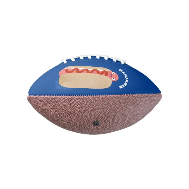 Cute funny hot dog Weiner cartoon American Football (Rotated 270)