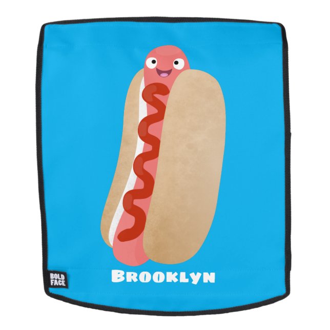 Cute funny hot dog Weiner cartoon Backpack (Removable Face)