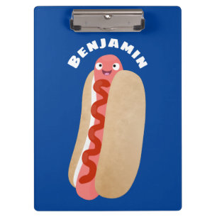 Cute funny hot dog Weiner cartoon  Clipboard