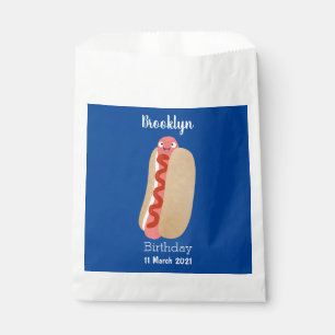 Cute funny hot dog Weiner cartoon Favour Bags