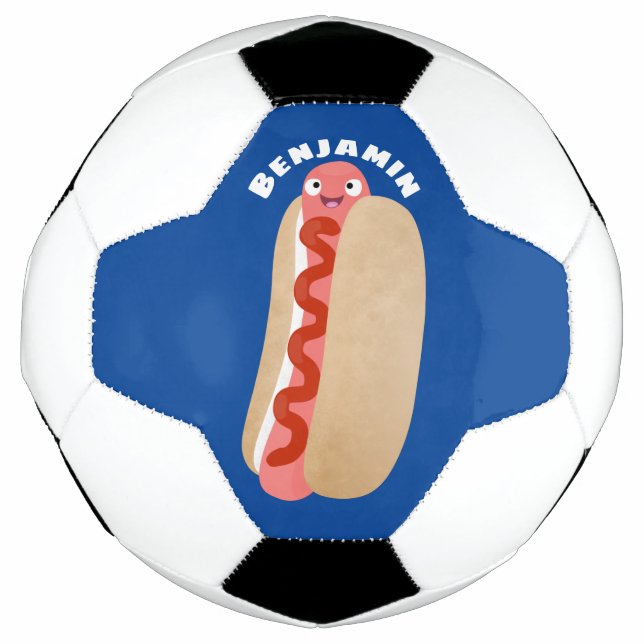 Cute funny hot dog Weiner cartoon  Football (Front)