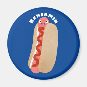 Cute funny hot dog Weiner cartoon Magnet