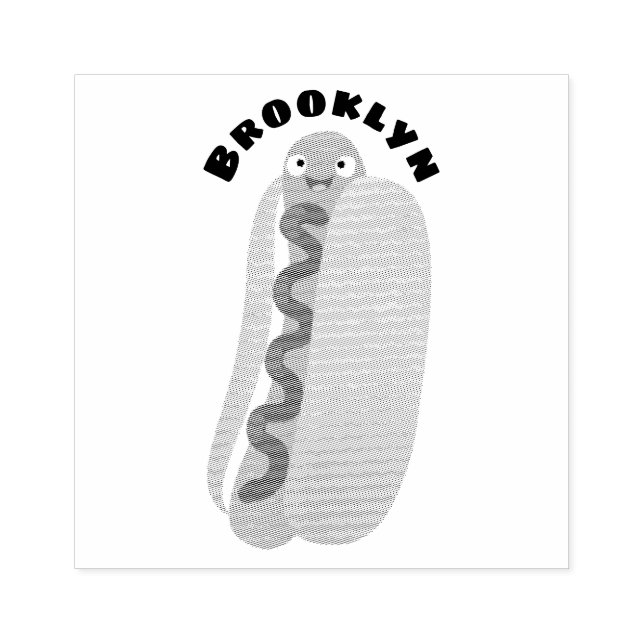 Cute funny hot dog Weiner cartoon Rubber Stamp (Imprint)