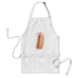 Cute funny hot dog Weiner cartoon Standard Apron
