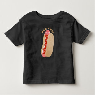 Cute funny hot dog Weiner cartoon  Toddler T-Shirt