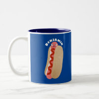 Cute funny hot dog Weiner cartoon