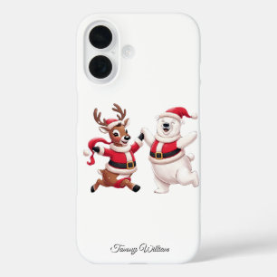 Cute Funny Humour Trendy Modern Merry Christmas iPhone 16 Case