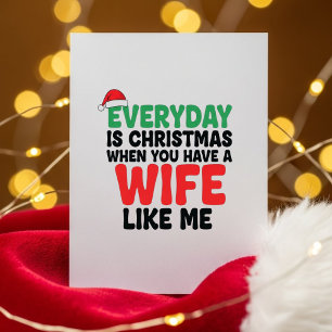 Cute Funny Husband Xmas Card From Wife