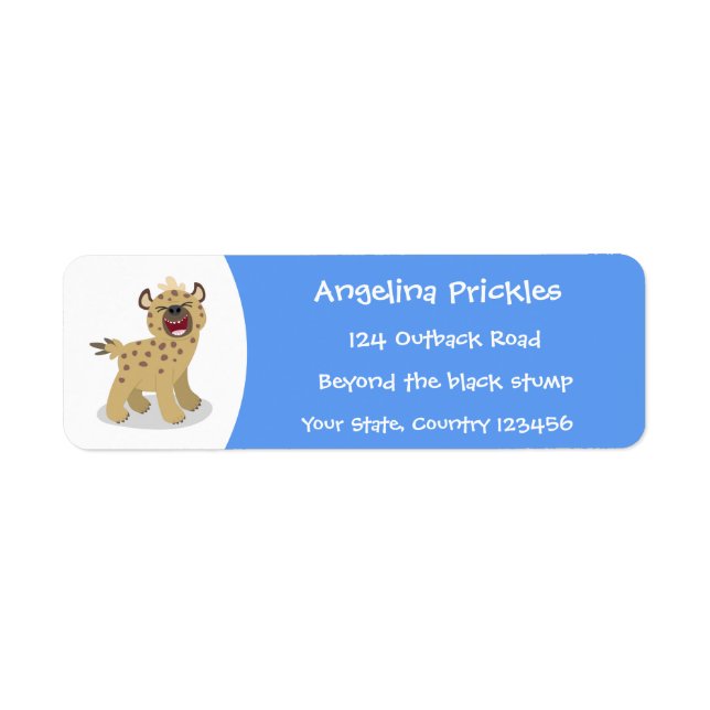 Cute funny hyena laughing cartoon illustration (Front)