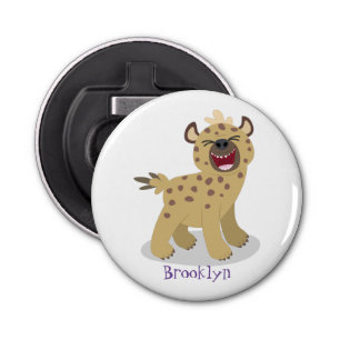 Cute funny hyena laughing cartoon illustration bottle opener
