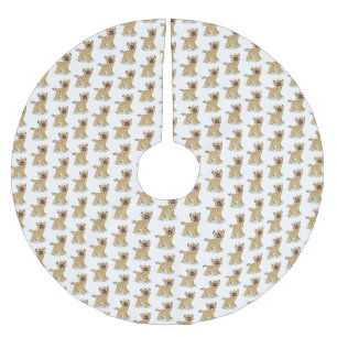 Cute funny hyena laughing cartoon illustration brushed polyester tree skirt