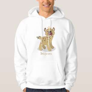 Cute funny hyena laughing cartoon illustration hoodie