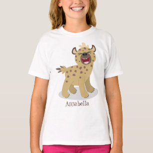 Cute funny hyena laughing cartoon illustration T-Shirt