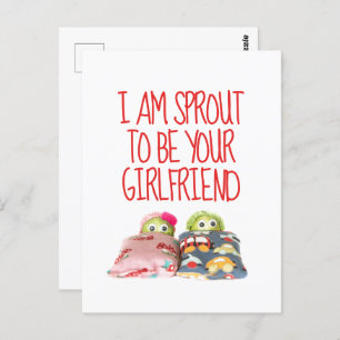 Cute funny I am sprout Valentine's Day Postcard