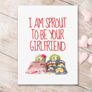 Cute funny I am sprout Valentine's Day Postcard