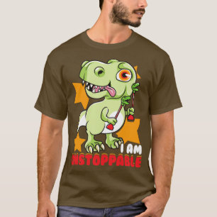 Cute Funny I Am Unstoppable TRex Dinosaur Pun 1 T-Shirt