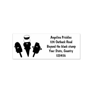 Cute funny ice cream popsicle cartoon rubber stamp