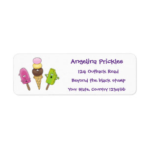 Cute funny ice cream popsicle cartoon trio