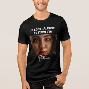 Cute Funny If Lost Please Return To Couple’s Photo Tri-Blend Shirt
