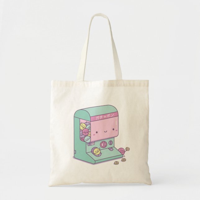 Cute Funny Japan Capsule Toy Machine Escape Tote Bag (Front)